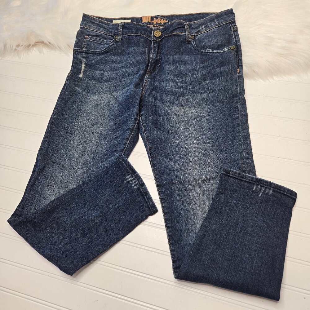 Kut From The Kloth Katy Boyfriend Jeans Women's 6 Blue Dark Wash Mid Rise Denim